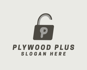 Gray Padlock Letter P logo design