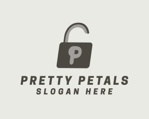 Gray Padlock Letter P logo design