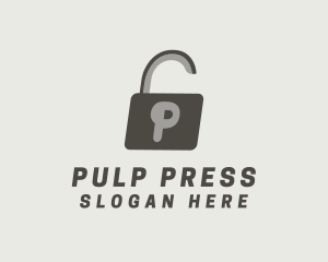 Gray Padlock Letter P logo design