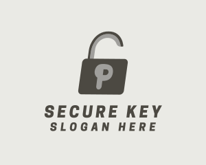 Password - Gray Padlock Letter P logo design