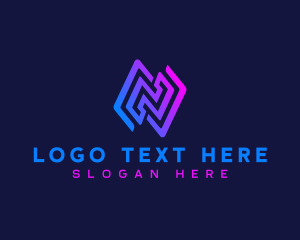 Advertising - Tech Digital Letter N logo design