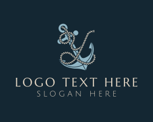 Boat - Anchor Rope Letter Y logo design