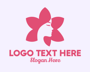 Skin Care - Pink Flower Face logo design