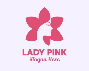 Pink Flower Face logo design