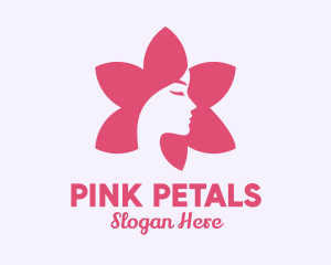 Pink Flower Face logo design