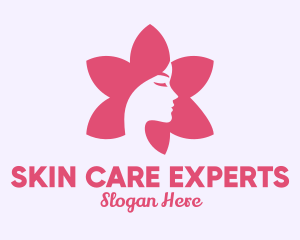 Pink Flower Face logo design