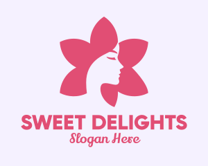 Pink Flower Face logo design