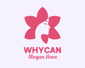 Person - Pink Flower Face logo design