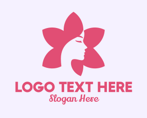 Petals - Pink Flower Face logo design