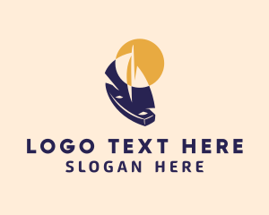 Voyage - Sun Sailboat Cruise logo design