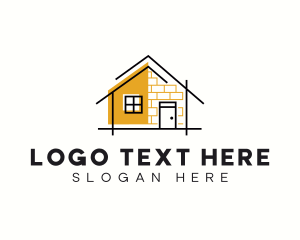 Badge - House Construction Brick logo design