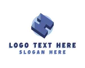 Letter Xm - 3D Company Letter H logo design