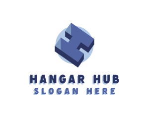 3D Company Letter H logo design