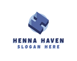 3D Company Letter H logo design