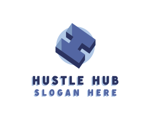 3D Company Letter H logo design