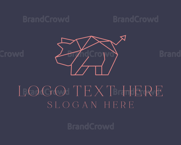 Geometric Piggy Arrow Logo