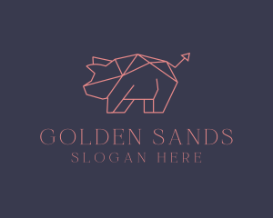 Geometric Piggy Arrow  logo design