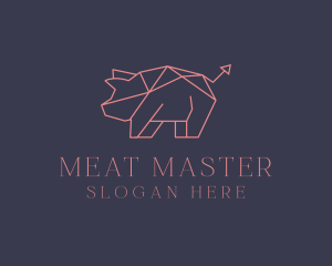 Geometric Piggy Arrow  logo design