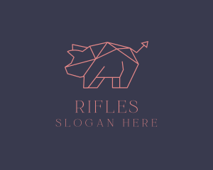 Animal - Geometric Piggy Arrow logo design