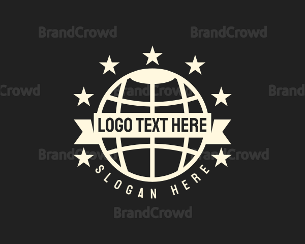 Global Star Banner Badge Logo