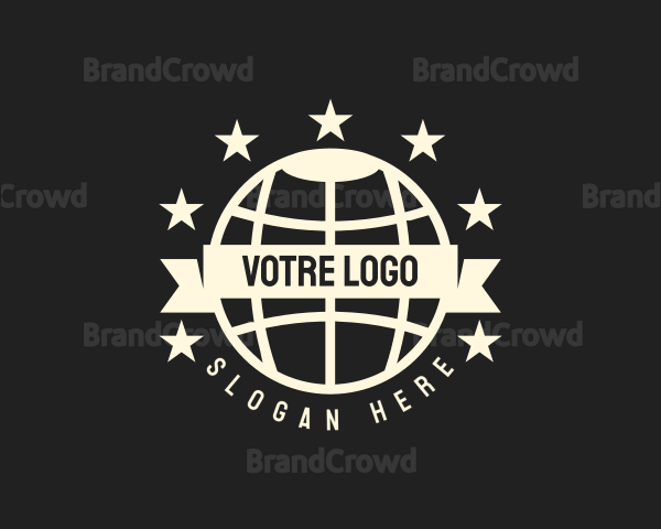 Global Star Banner Badge Logo