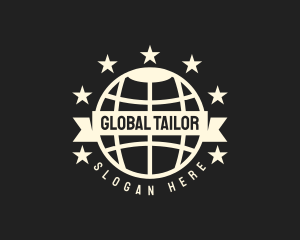 Global Star Banner Badge logo design