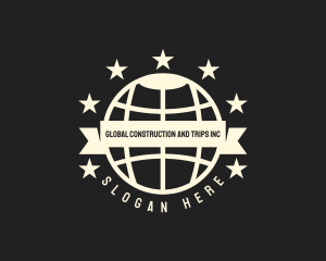 Global Star Banner Badge logo design