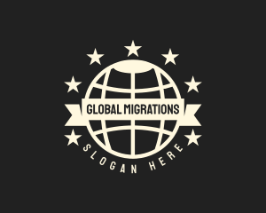 Global Star Banner Badge logo design