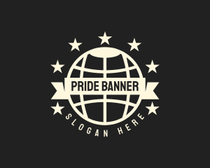 Global Star Banner Badge logo design