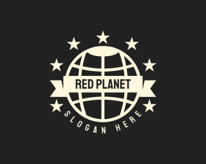 Global Star Banner Badge logo design