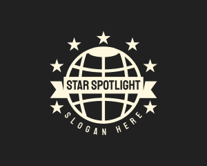 Global Star Banner Badge logo design