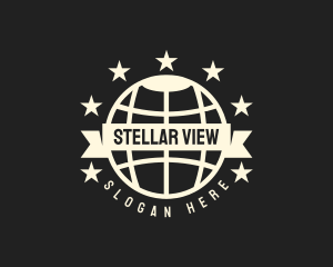 Global Star Banner Badge logo design