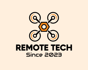 Remote - Quadcopter Drone Maintenance logo design