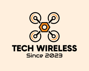 Wireless - Quadcopter Drone Maintenance logo design
