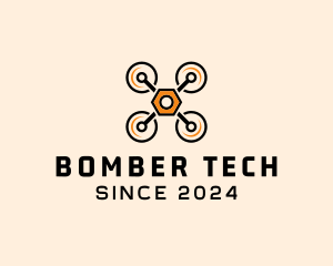 Quadcopter Drone Tech logo design