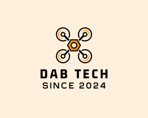 Quadcopter Drone Tech logo design