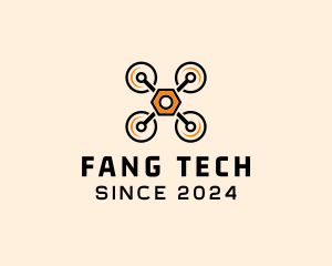 Quadcopter Drone Tech logo design