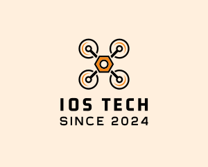 Quadcopter Drone Tech logo design