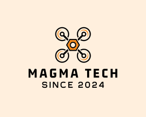 Quadcopter Drone Tech logo design