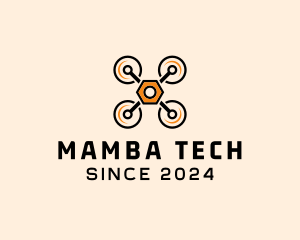 Quadcopter Drone Tech logo design