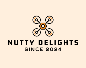 Nut - Quadcopter Drone Tech logo design