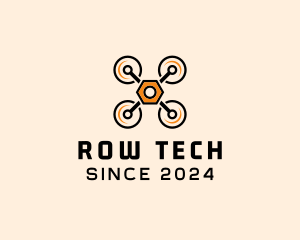 Quadcopter Drone Tech logo design