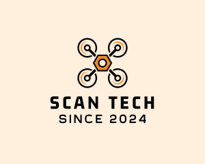 Quadcopter Drone Tech logo design