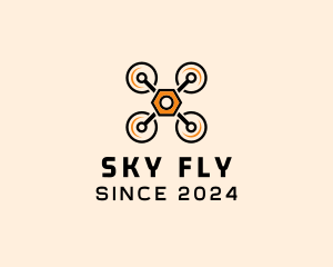 Quadcopter - Quadcopter Drone Tech logo design