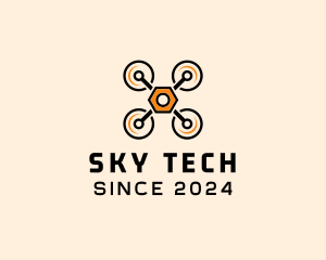 Drone - Quadcopter Drone Tech logo design