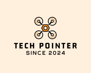 Quadcopter Drone Tech logo design