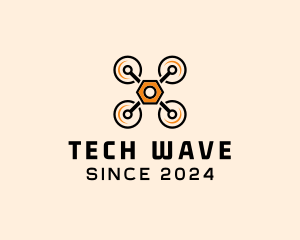 High Tech - Quadcopter Drone Tech logo design