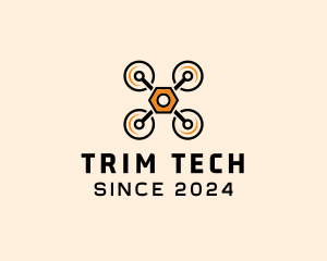 Quadcopter Drone Tech logo design