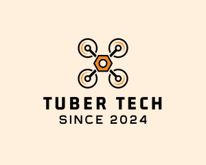 Quadcopter Drone Tech logo design