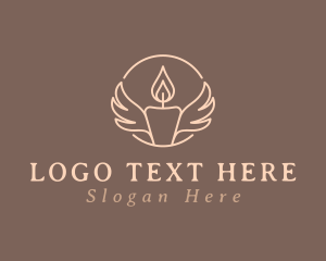 Flame - Candle Light Wings logo design